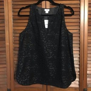 J Crew Black Lace Blouse Size 6